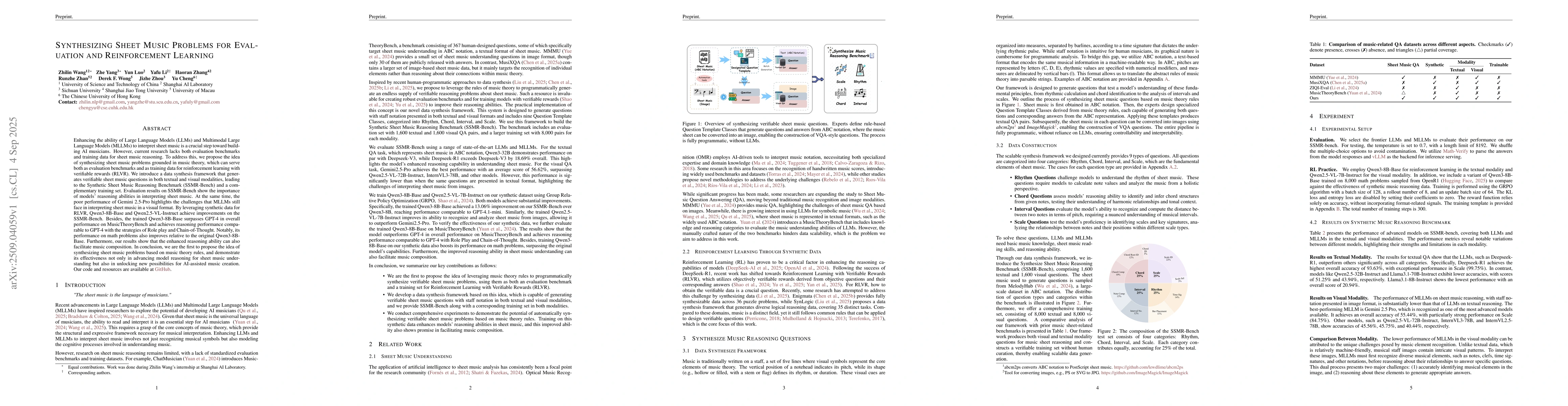 Thumbnail for Synthesizing Sheet Music Problems for Evaluation and Reinforcement
  Learning