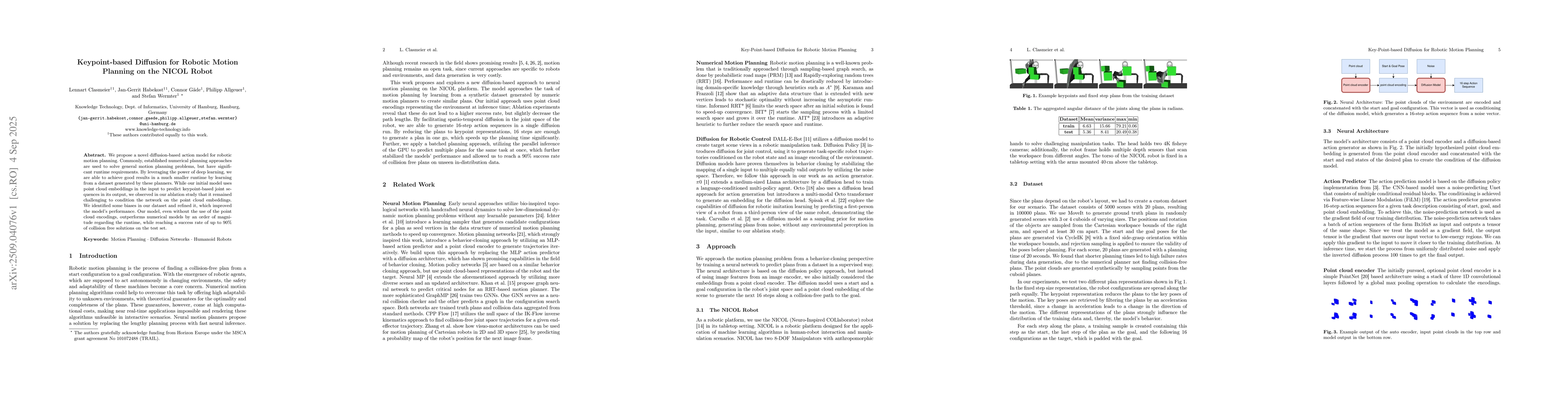 Thumbnail for Keypoint-based Diffusion for Robotic Motion Planning on the NICOL Robot