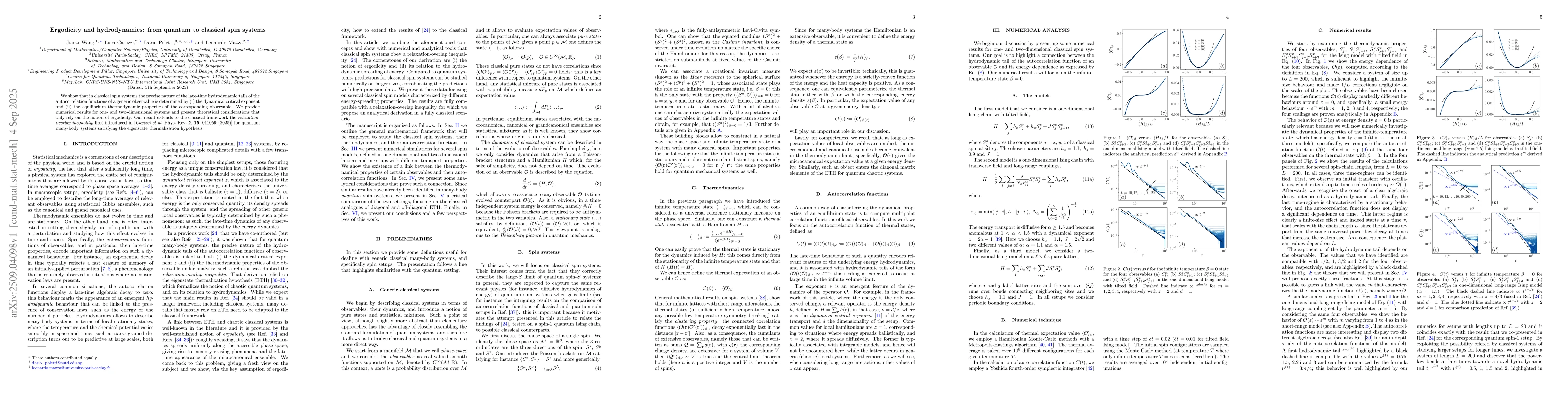 Thumbnail for Ergodicity and hydrodynamics: from quantum to classical spin systems