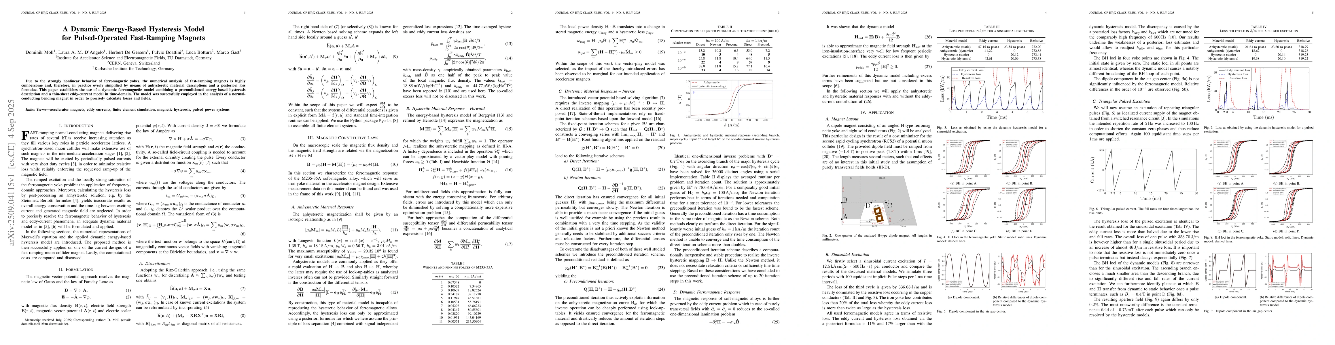 Thumbnail for A Dynamic Energy-Based Hysteresis Model for Pulsed-Operated Fast-Ramping
  Magnets