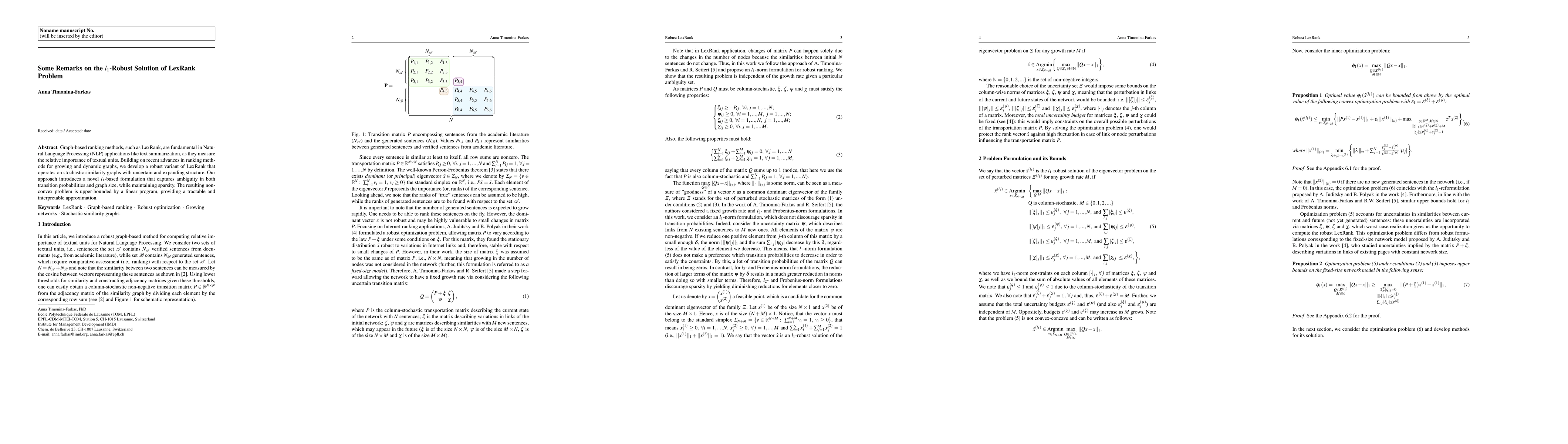Thumbnail for Some Remarks on the $l_1$-Robust Solution of LexRank Problem