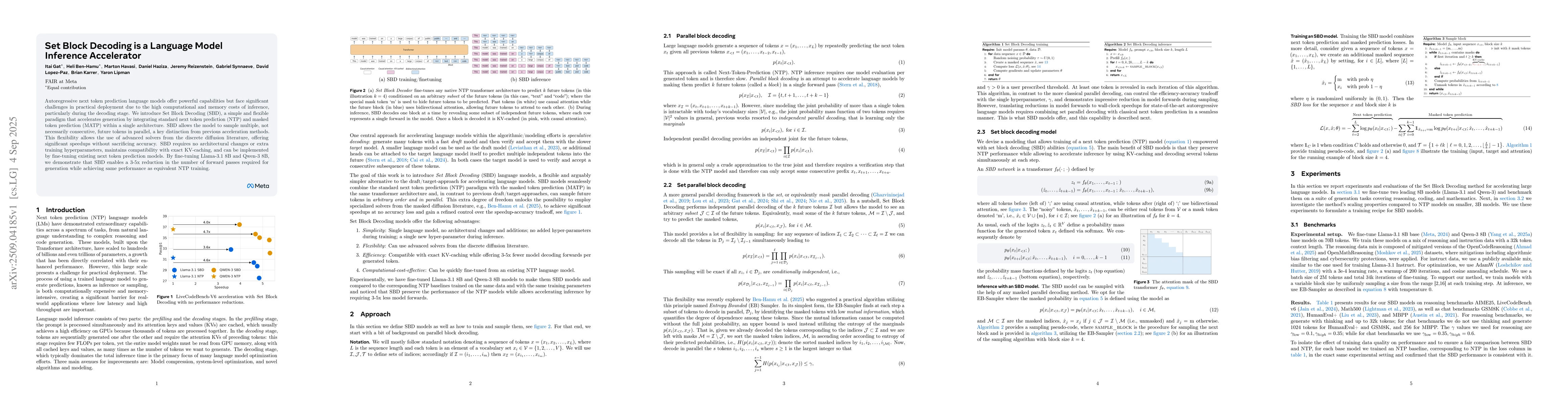 Thumbnail for Set Block Decoding is a Language Model Inference Accelerator