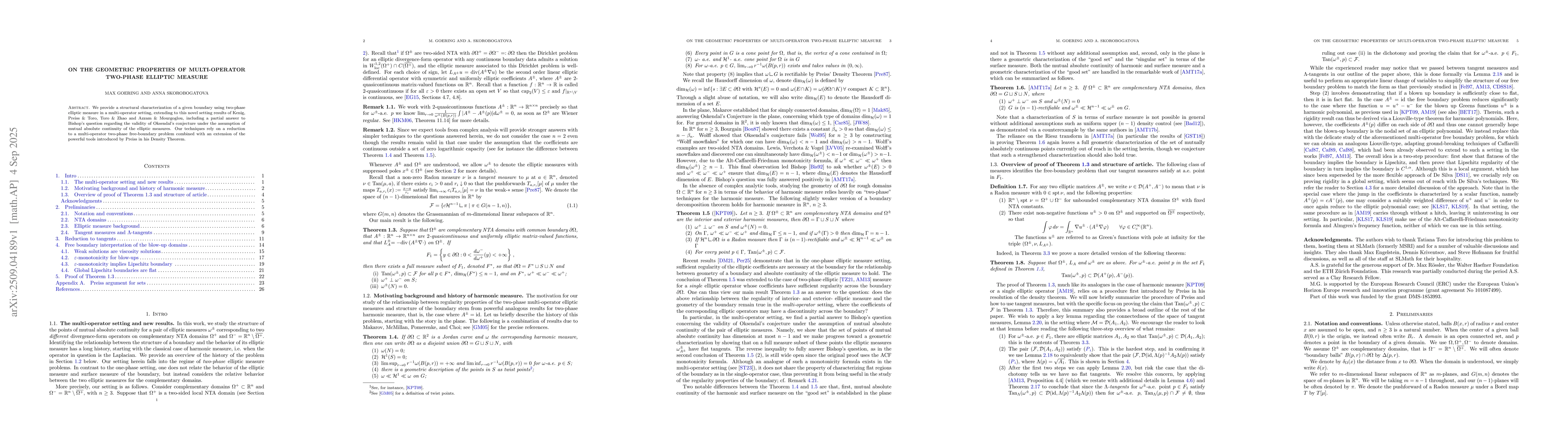 Thumbnail for On the geometric properties of multi-operator two-phase elliptic measure