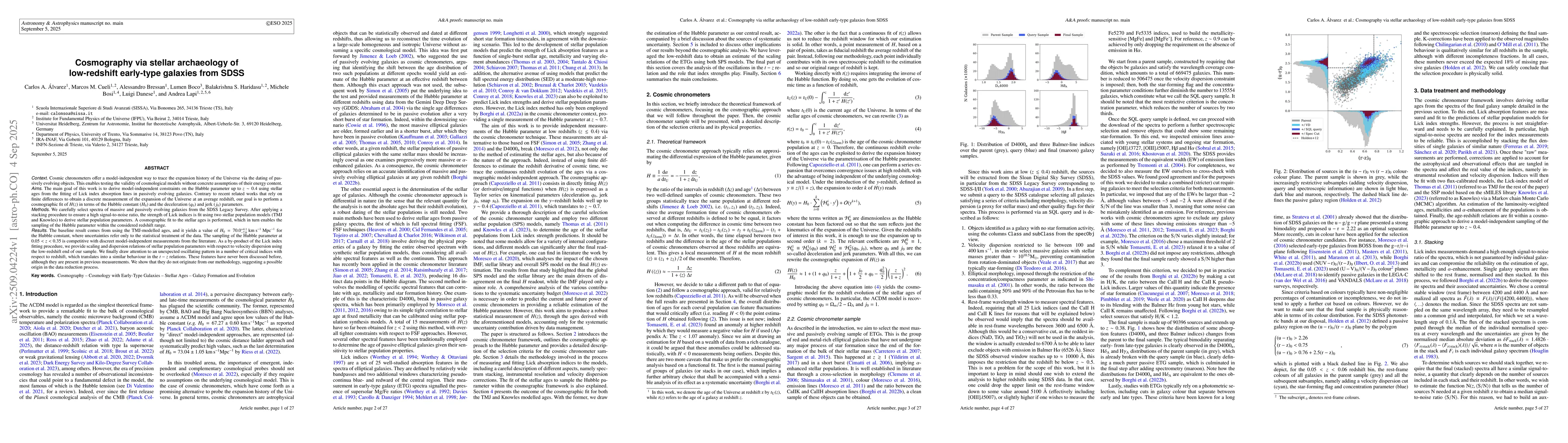 Thumbnail for Cosmography via stellar archaeology of low-redshift early-type galaxies
  from SDSS