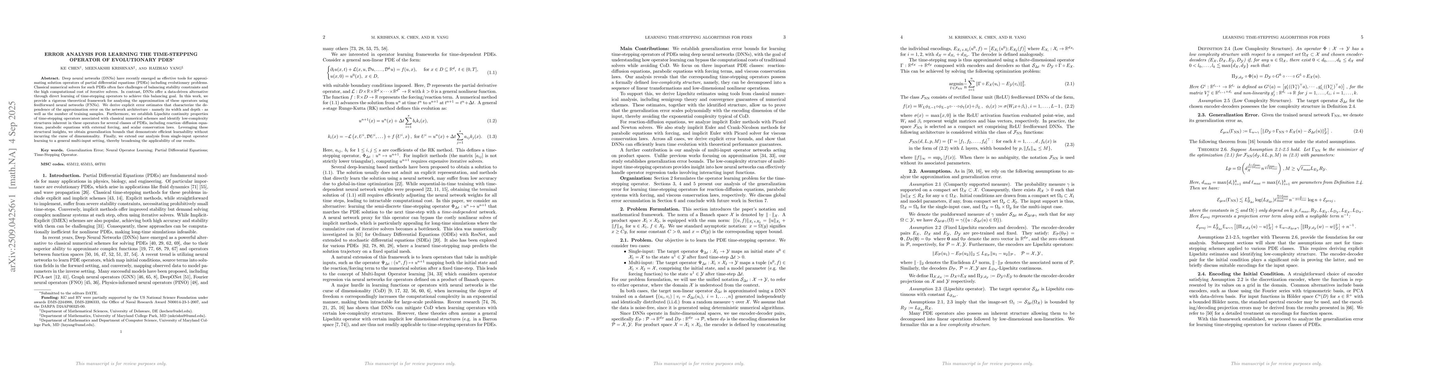 Thumbnail for Error analysis for learning the time-stepping operator of evolutionary
  PDEs