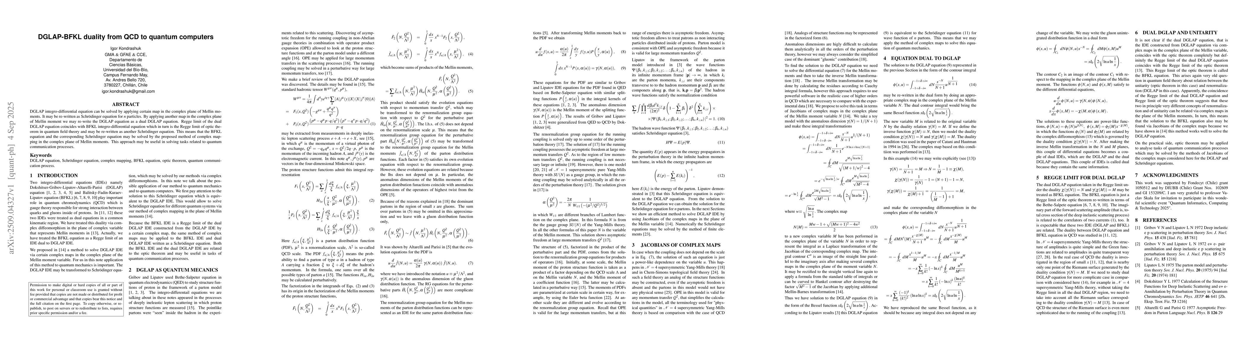 Thumbnail for DGLAP-BFKL duality from QCD to quantum computers