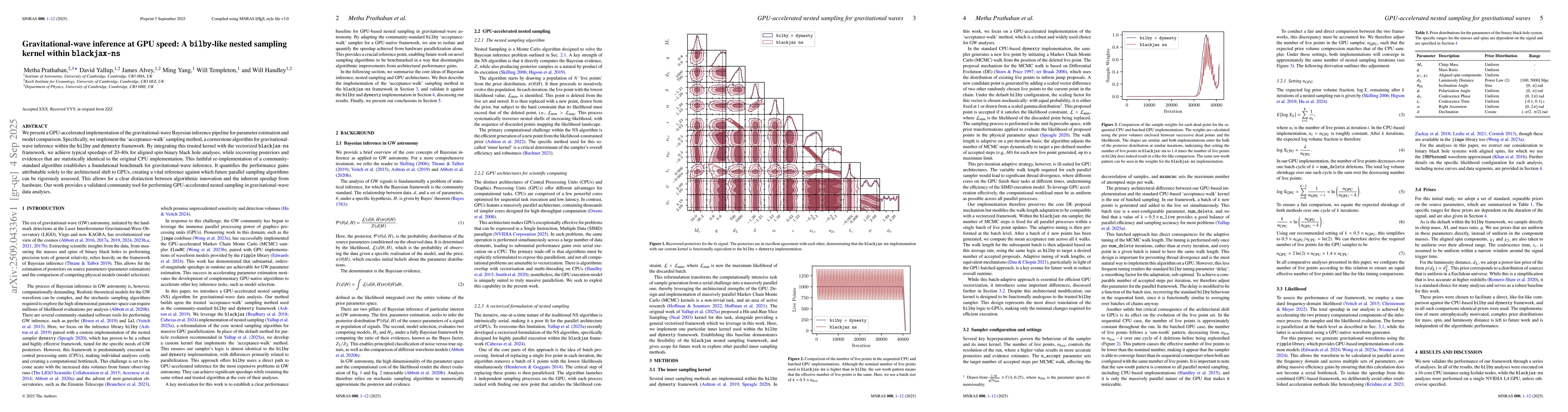 Thumbnail for Gravitational-wave inference at GPU speed: A bilby-like nested sampling
  kernel within blackjax-ns