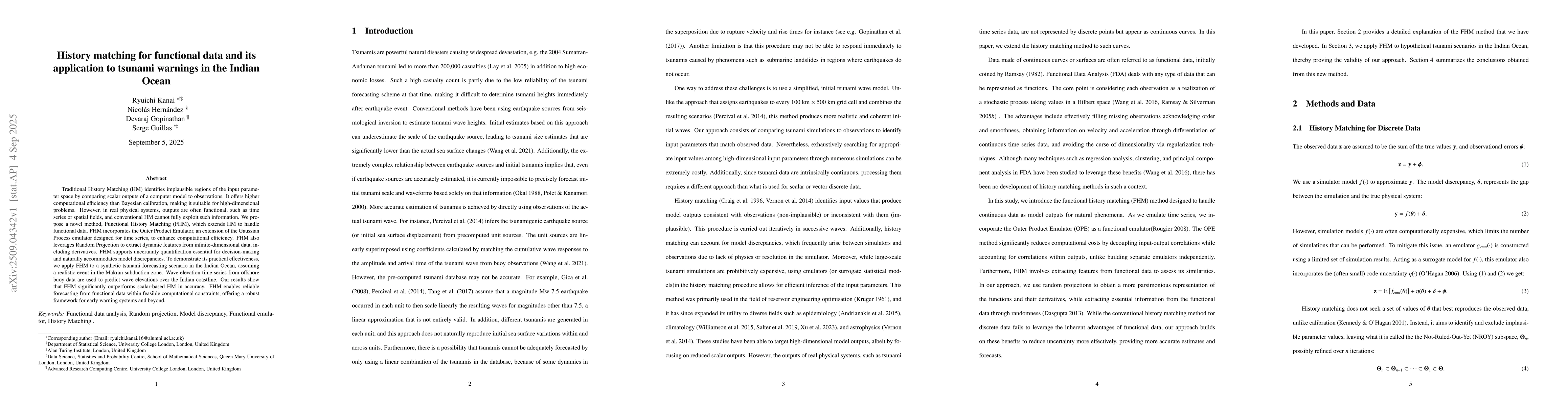 Thumbnail for History matching for functional data and its application to tsunami
  warnings in the Indian Ocean