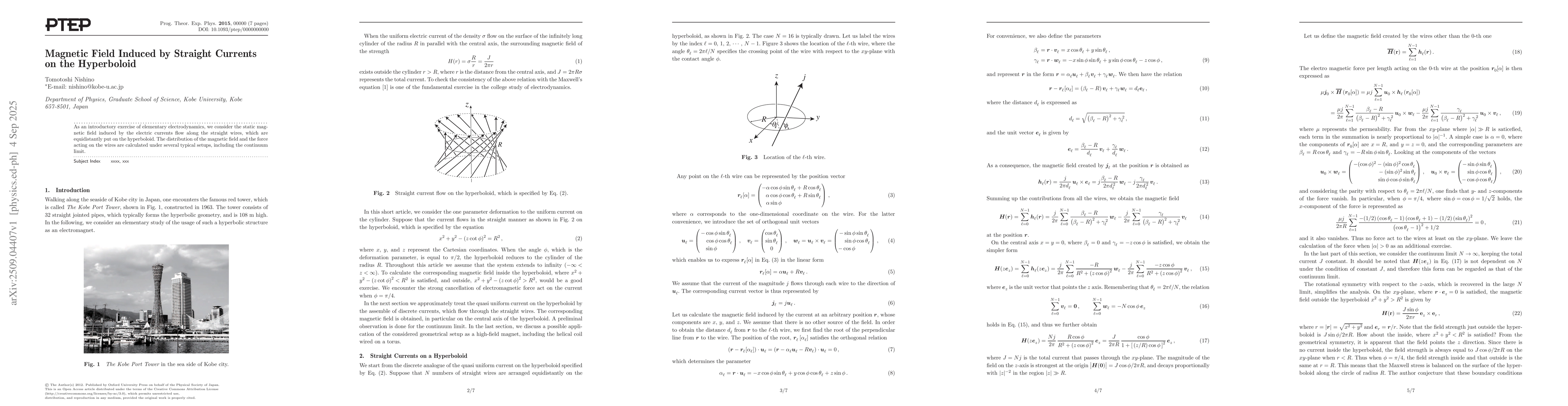 Thumbnail for Magnetic Field Induced by Straight Currents on the Hyperboloid