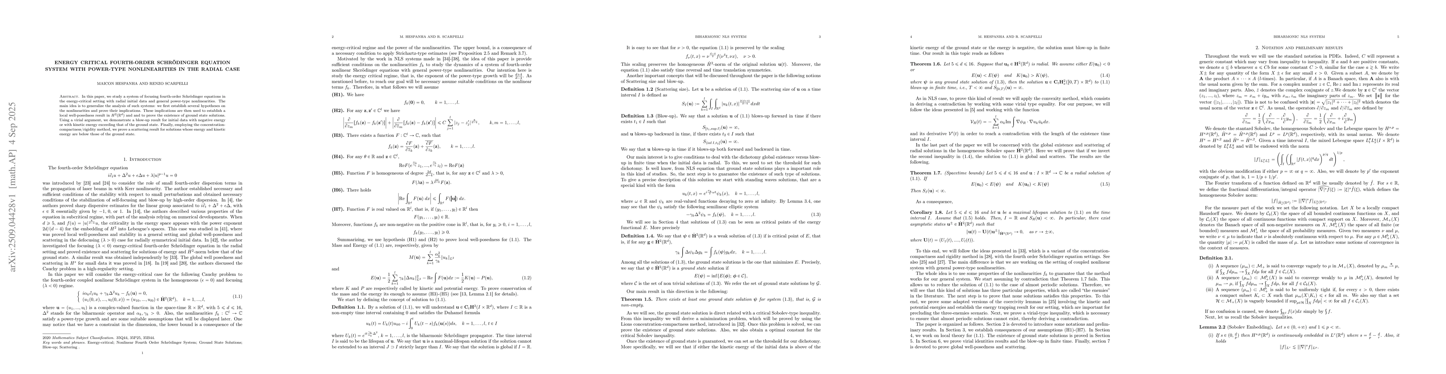 Thumbnail for Energy critical fourth-order Schrödinger equation system with
  power-type nonlinearities in the radial case