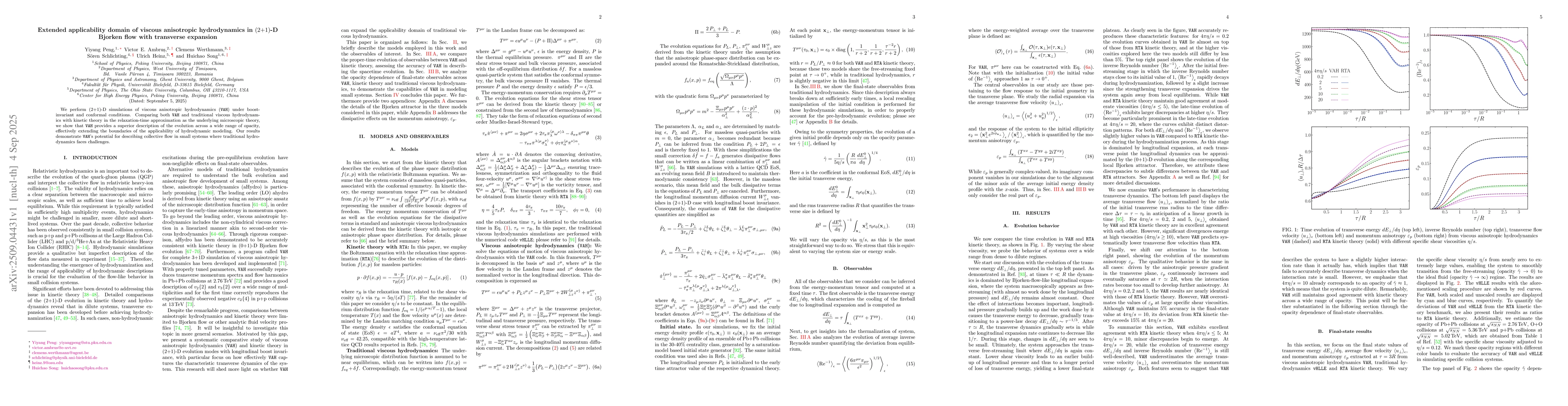Thumbnail for Extended applicability domain of viscous anisotropic hydrodynamics in
  (2+1)-D Bjorken flow with transverse expansion