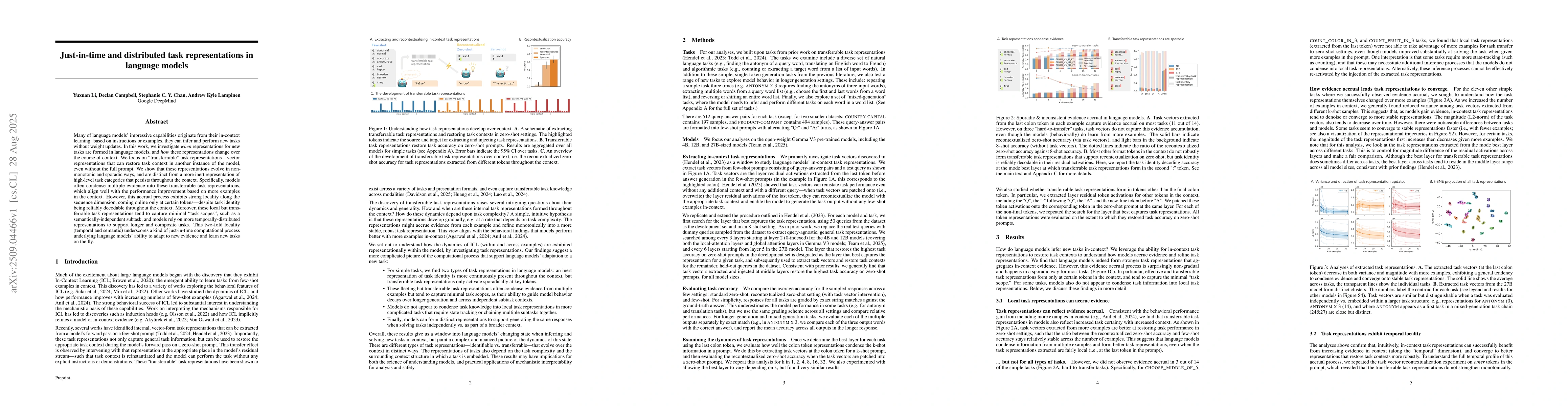 Thumbnail for Just-in-time and distributed task representations in language models