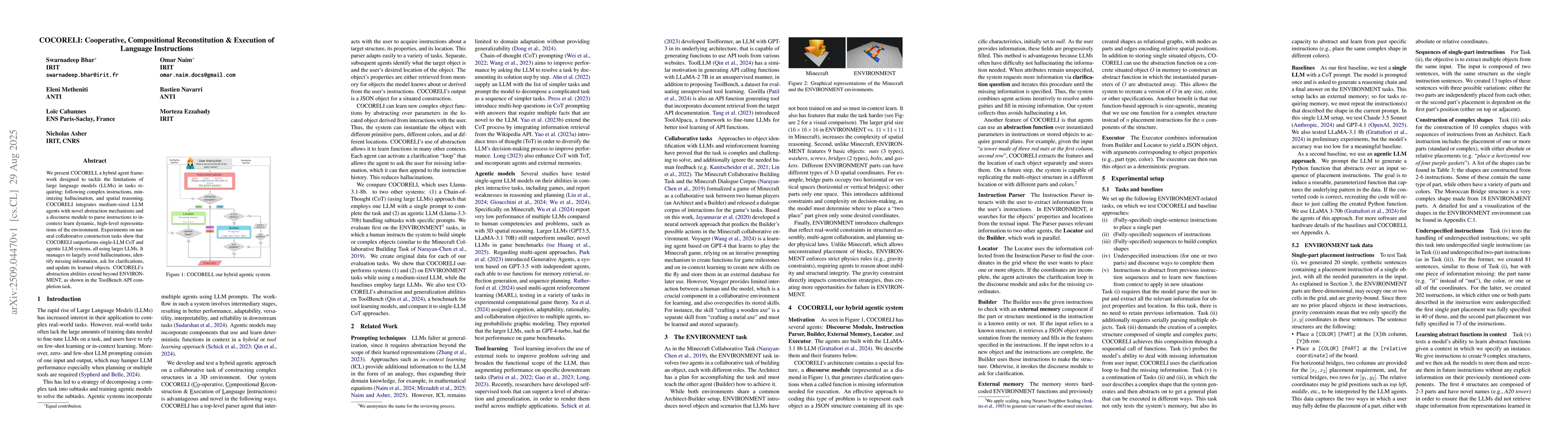 Thumbnail for COCORELI: Cooperative, Compositional Reconstitution \& Execution of
  Language Instructions