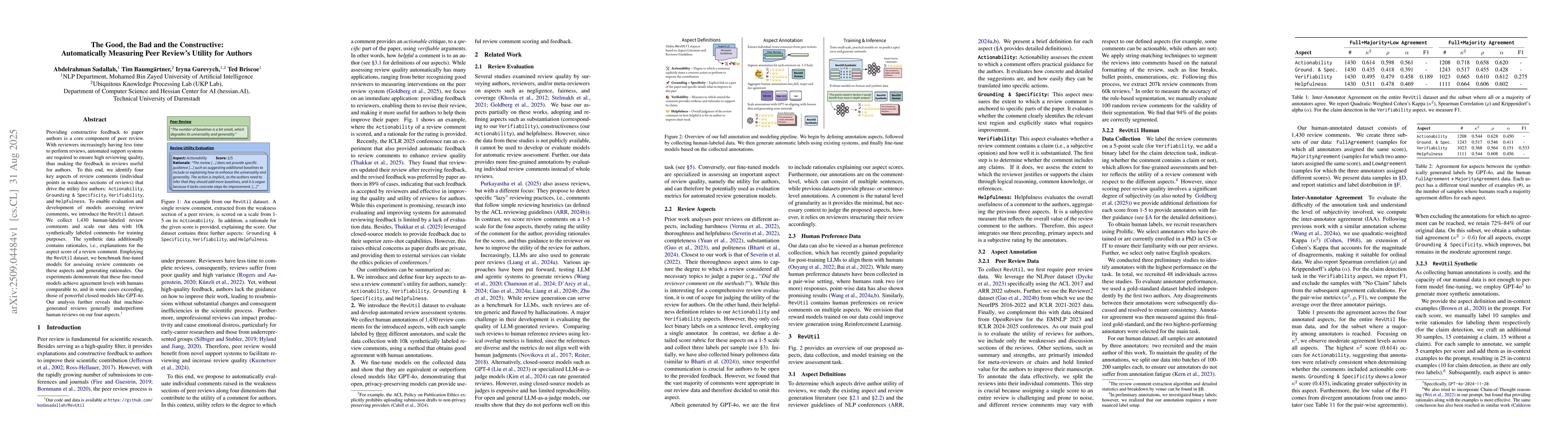 Thumbnail for The Good, the Bad and the Constructive: Automatically Measuring Peer
  Review's Utility for Authors