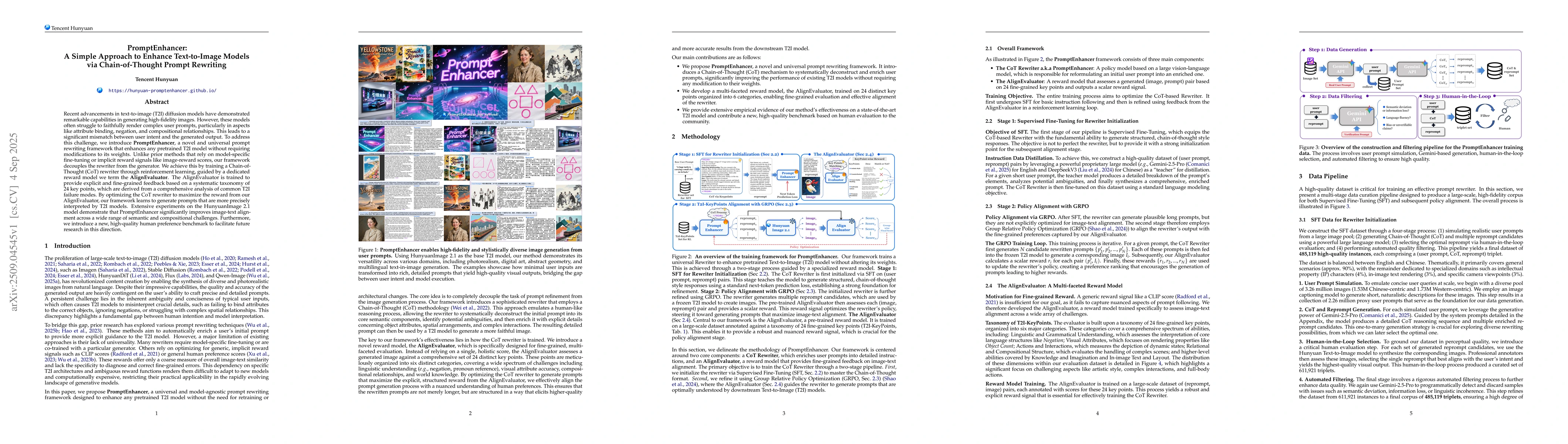 Thumbnail for PromptEnhancer: A Simple Approach to Enhance Text-to-Image Models via
  Chain-of-Thought Prompt Rewriting