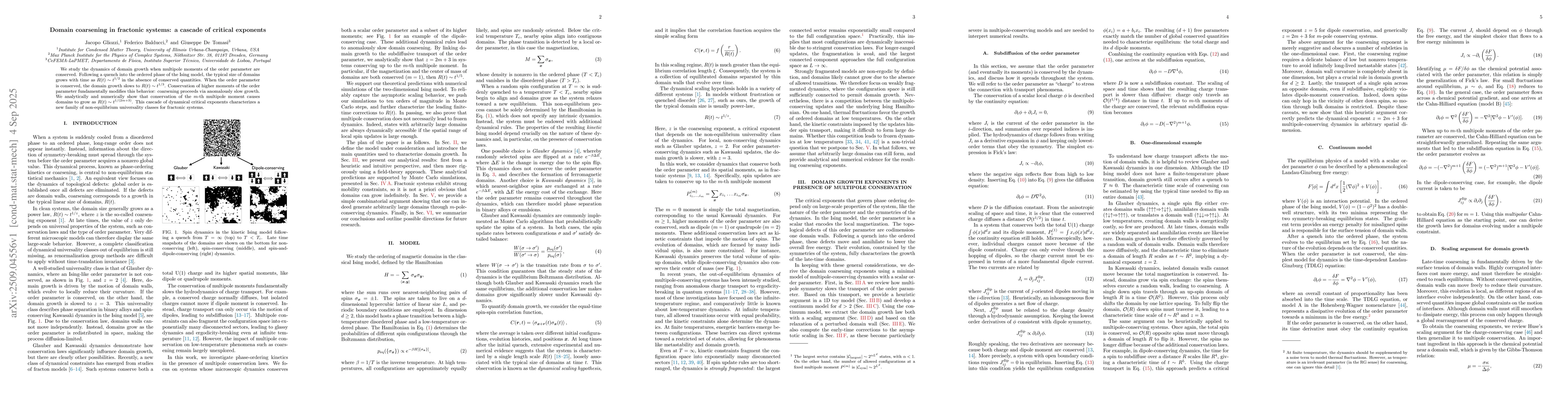 Thumbnail for Domain coarsening in fractonic systems: a cascade of critical exponents