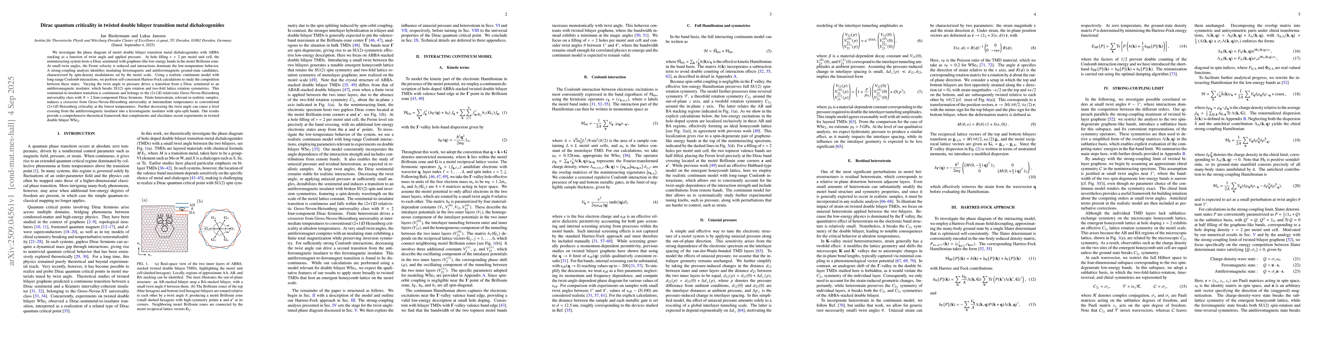 Thumbnail for Dirac quantum criticality in twisted double bilayer transition metal
  dichalcogenides