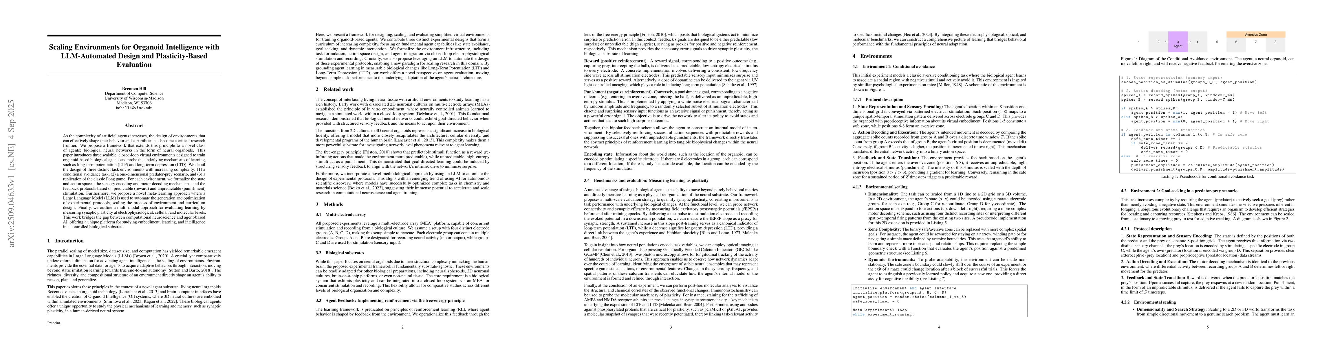 Thumbnail for Scaling Environments for Organoid Intelligence with LLM-Automated Design
  and Plasticity-Based Evaluation