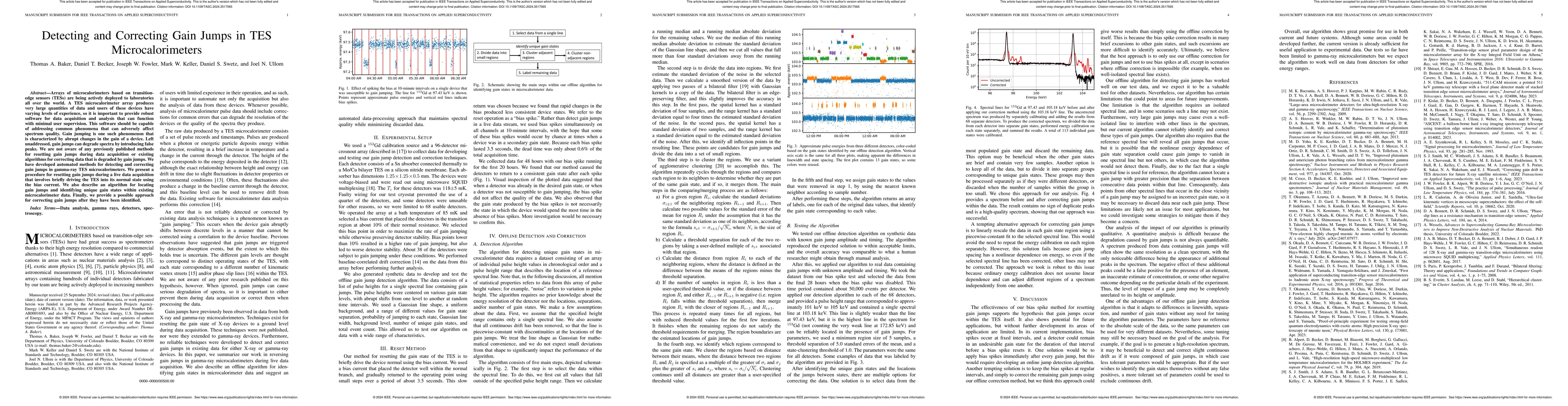 Thumbnail for Detecting and Correcting Gain Jumps in TES Microcalorimeters