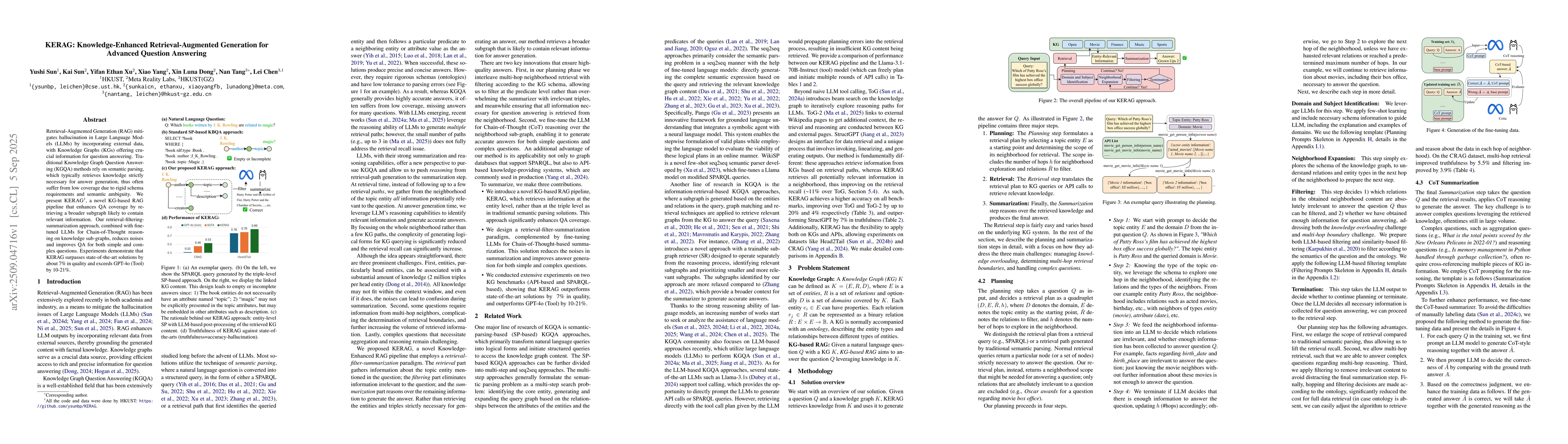 Thumbnail for KERAG: Knowledge-Enhanced Retrieval-Augmented Generation for Advanced
  Question Answering
