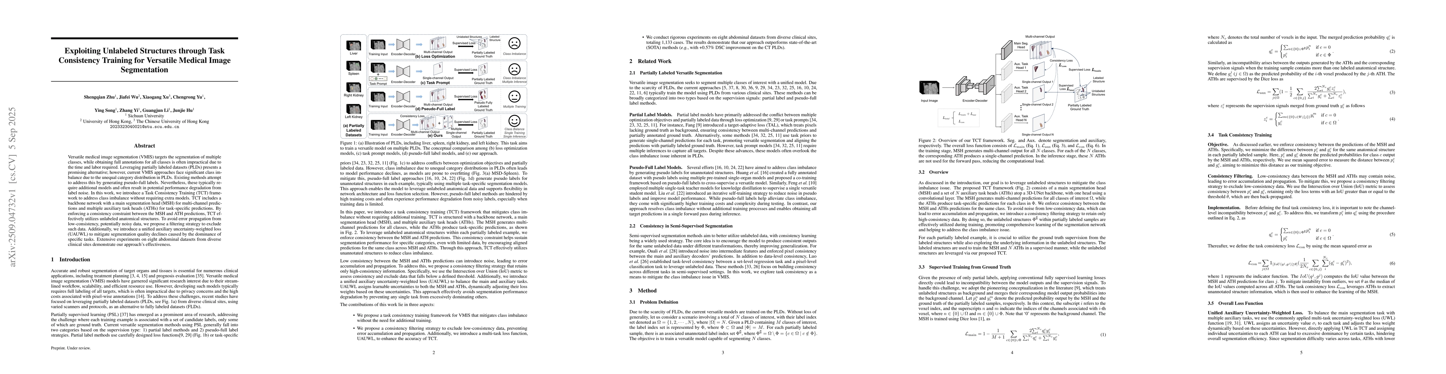 Thumbnail for Exploiting Unlabeled Structures through Task Consistency Training for
  Versatile Medical Image Segmentation