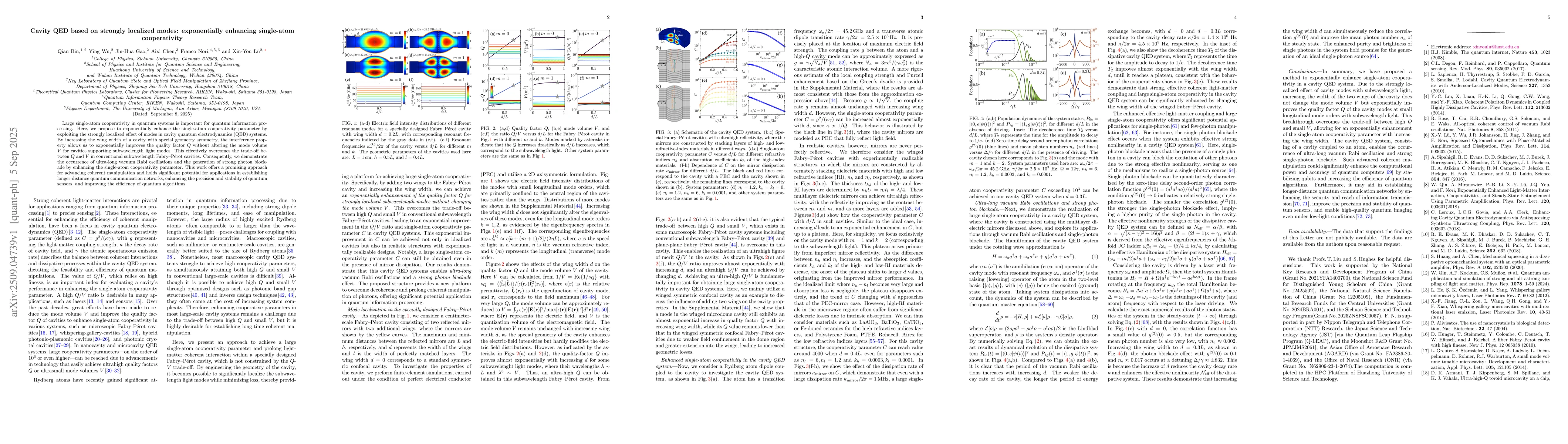 Thumbnail for Cavity QED based on strongly localized modes: exponentially enhancing
  single-atom cooperativity