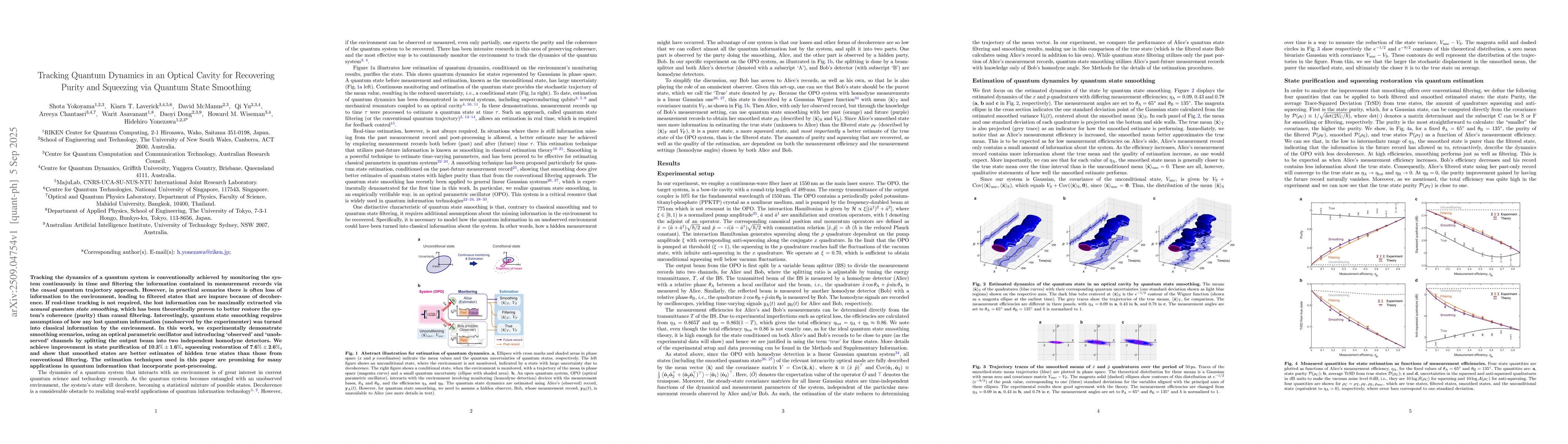Thumbnail for Tracking Quantum Dynamics in an Optical Cavity for Recovering Purity and
  Squeezing via Quantum State Smoothing