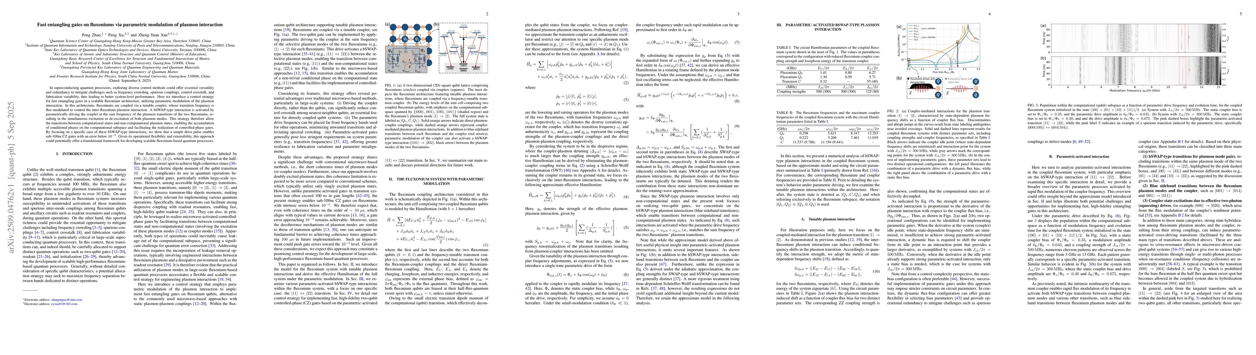 Thumbnail for Fast entangling gates on fluxoniums via parametric modulation of plasmon
  interaction