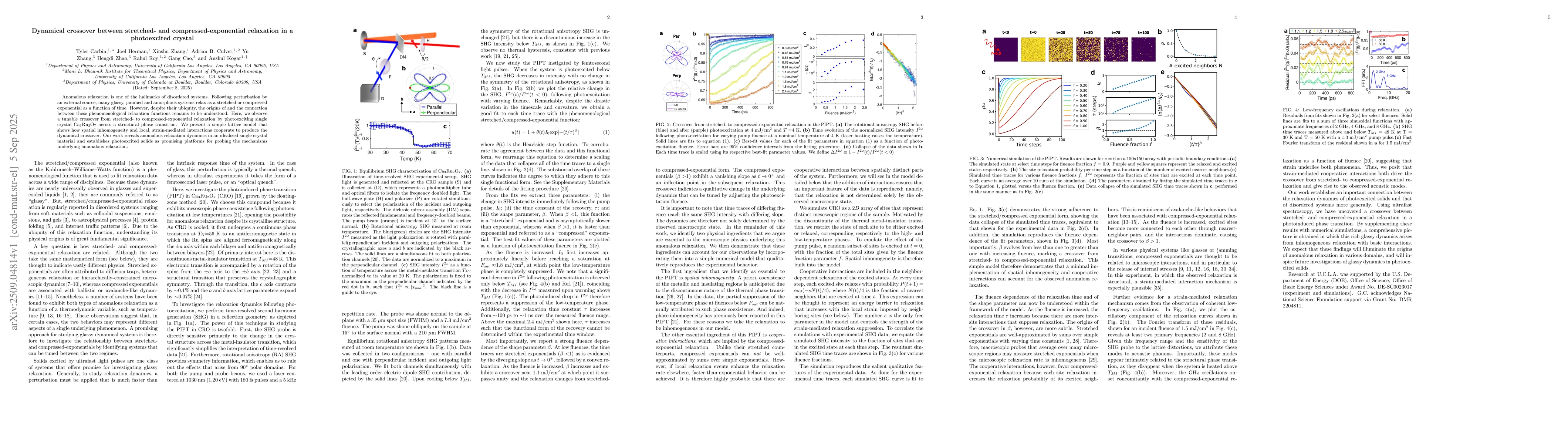 Thumbnail for Dynamical crossover between stretched- and compressed-exponential
  relaxation in a photoexcited crystal