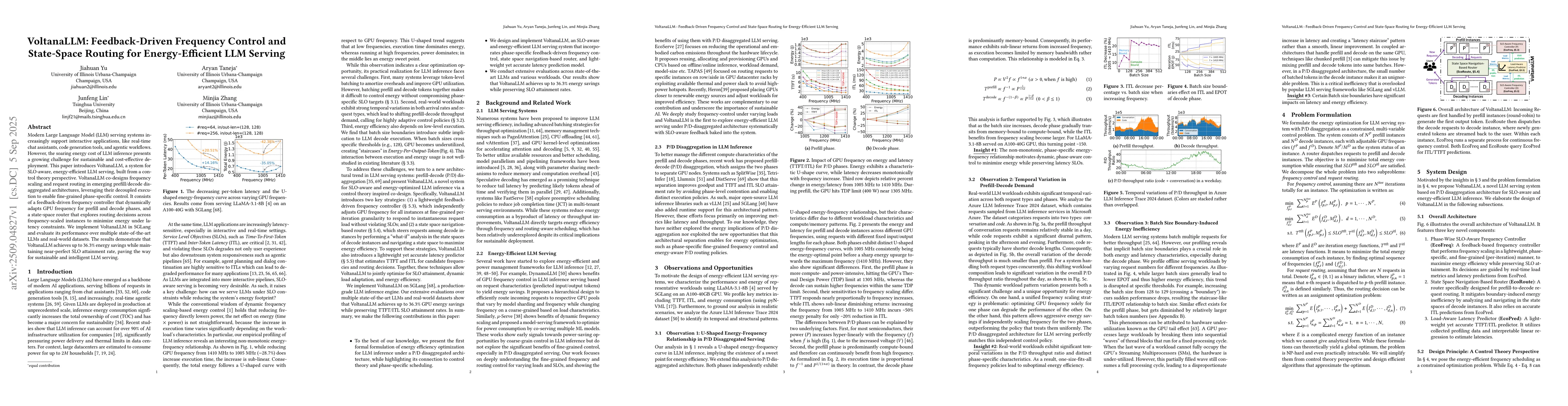 Thumbnail for VoltanaLLM: Feedback-Driven Frequency Control and State-Space Routing
  for Energy-Efficient LLM Serving