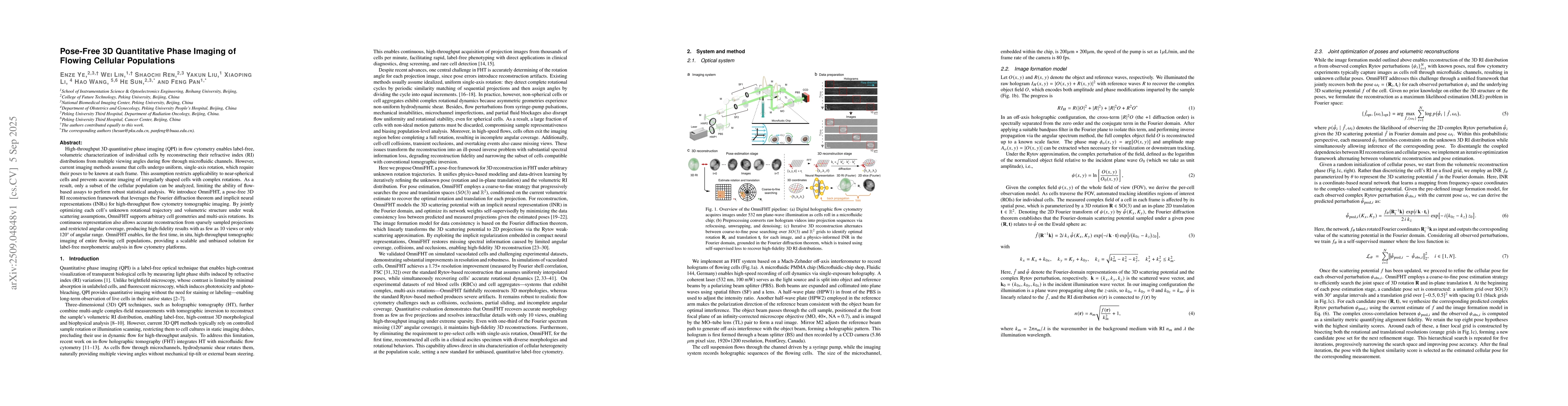 Thumbnail for Pose-Free 3D Quantitative Phase Imaging of Flowing Cellular Populations