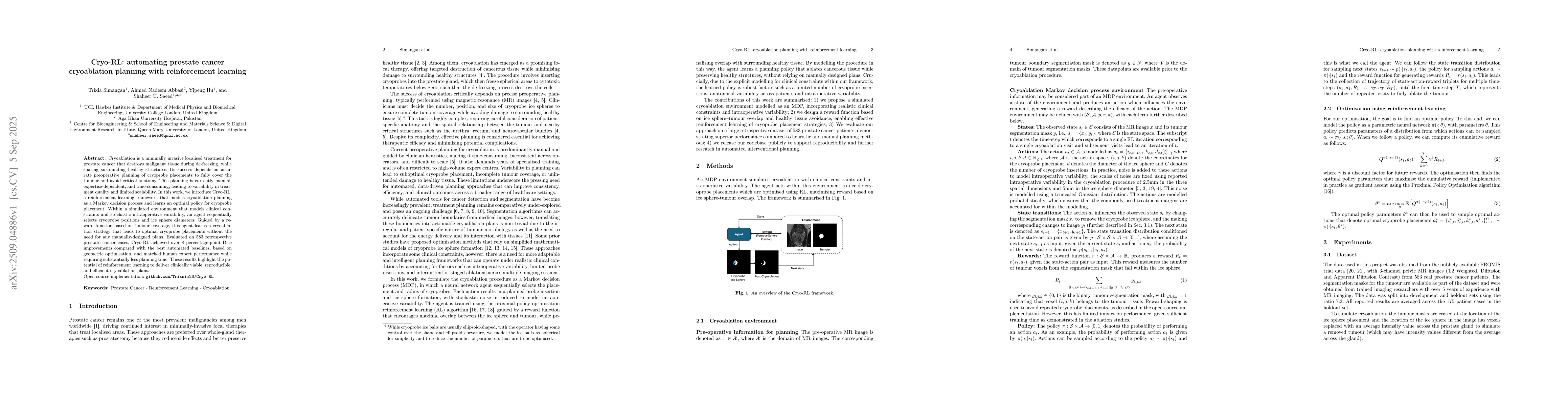 Thumbnail for Cryo-RL: automating prostate cancer cryoablation planning with
  reinforcement learning