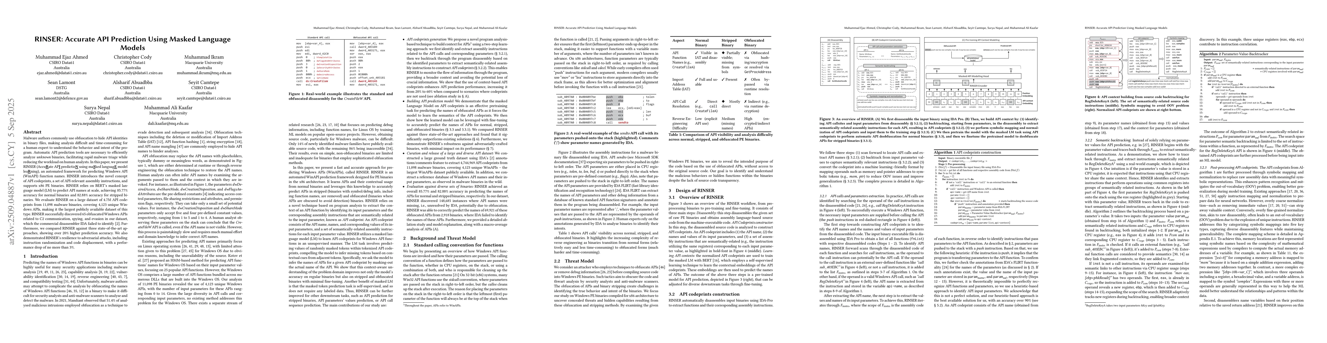 Thumbnail for RINSER: Accurate API Prediction Using Masked Language Models