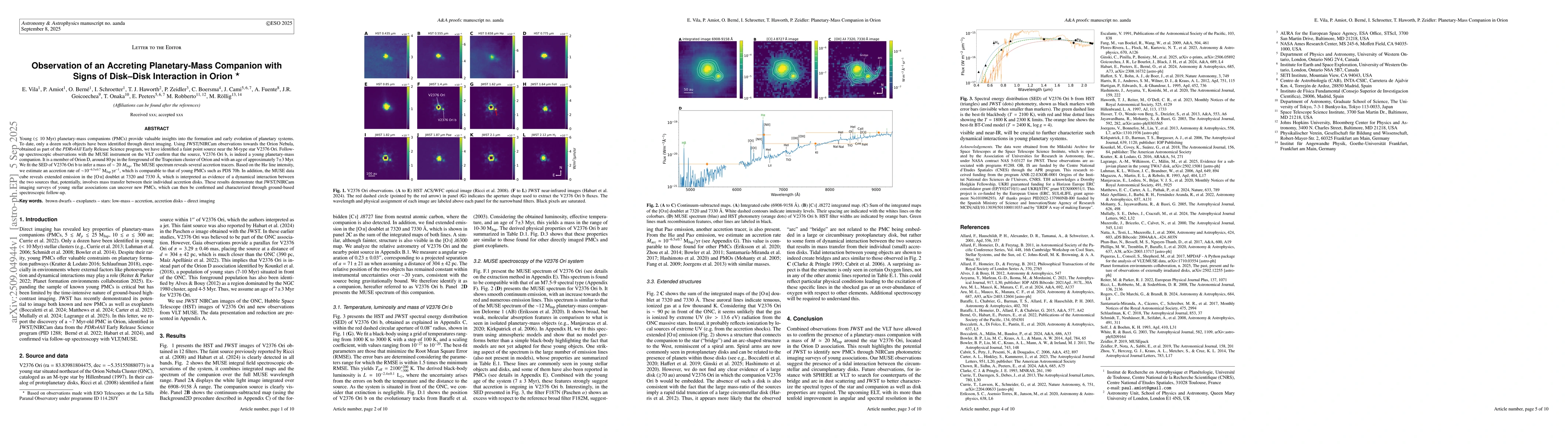 Thumbnail for Observation of an Accreting Planetary-Mass Companion with Signs of
  Disk-Disk Interaction in Orion