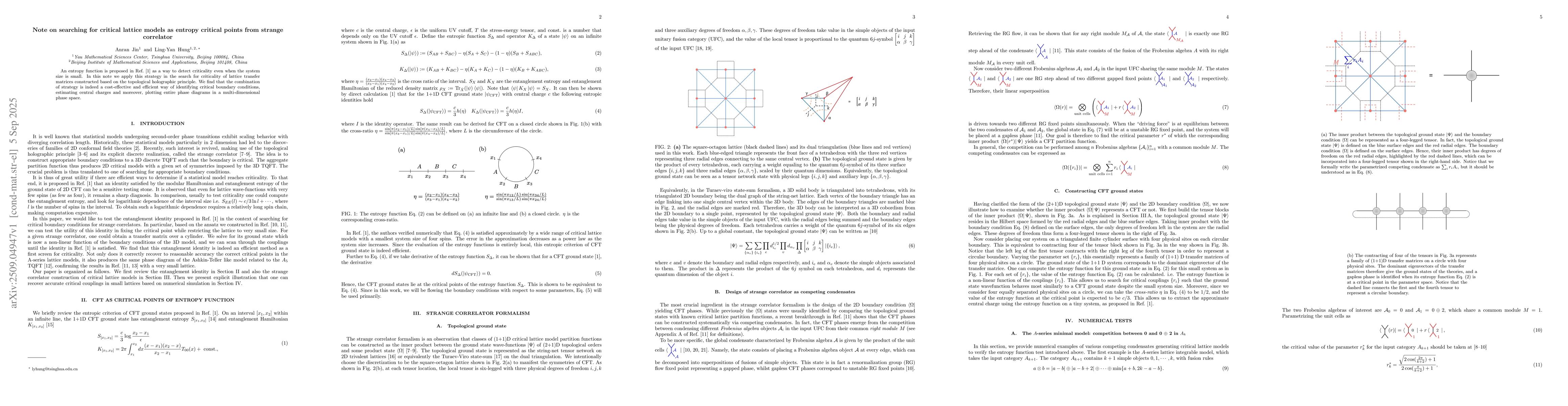 Thumbnail for Note on searching for critical lattice models as entropy critical points
  from strange correlator