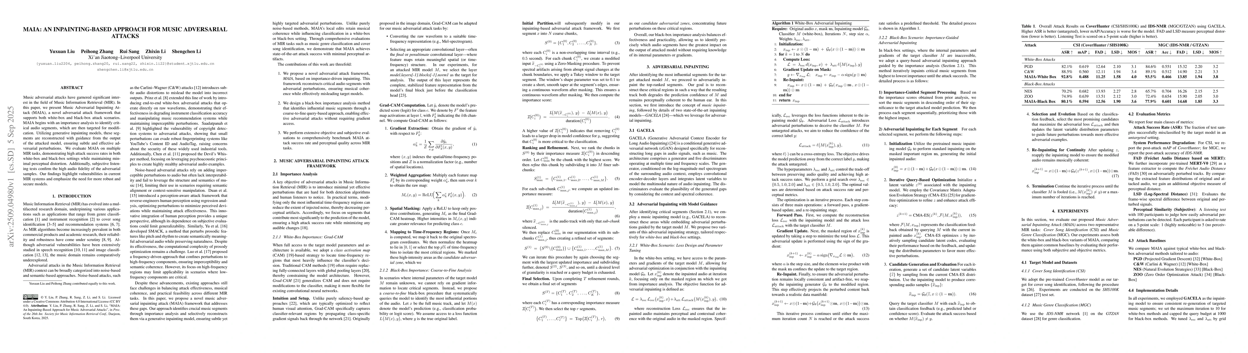 Thumbnail for MAIA: An Inpainting-Based Approach for Music Adversarial Attacks