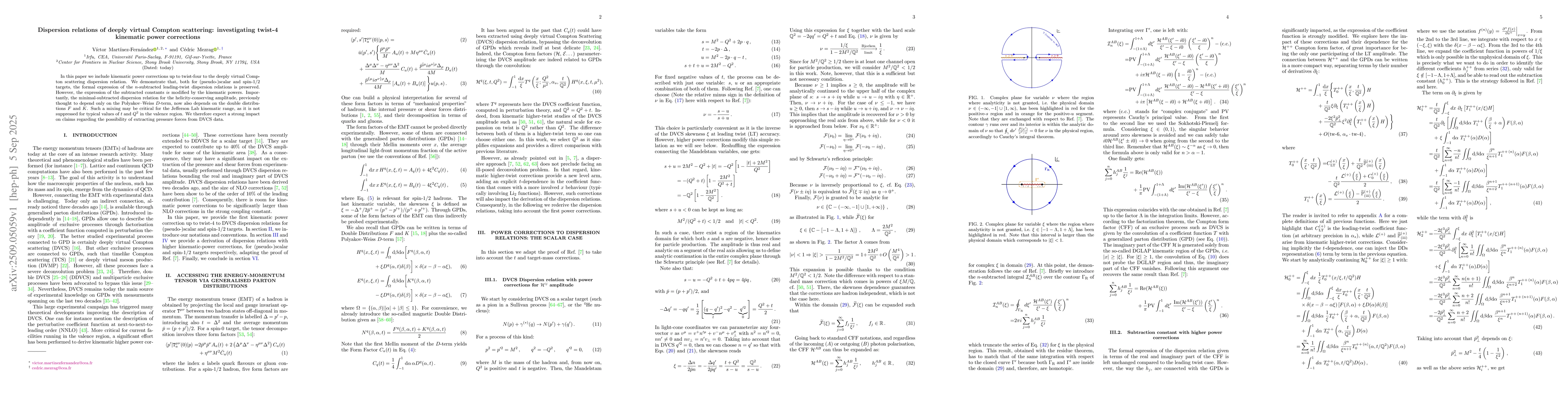 Thumbnail for Dispersion relations of deeply virtual Compton scattering: investigating
  twist-4 kinematic power corrections