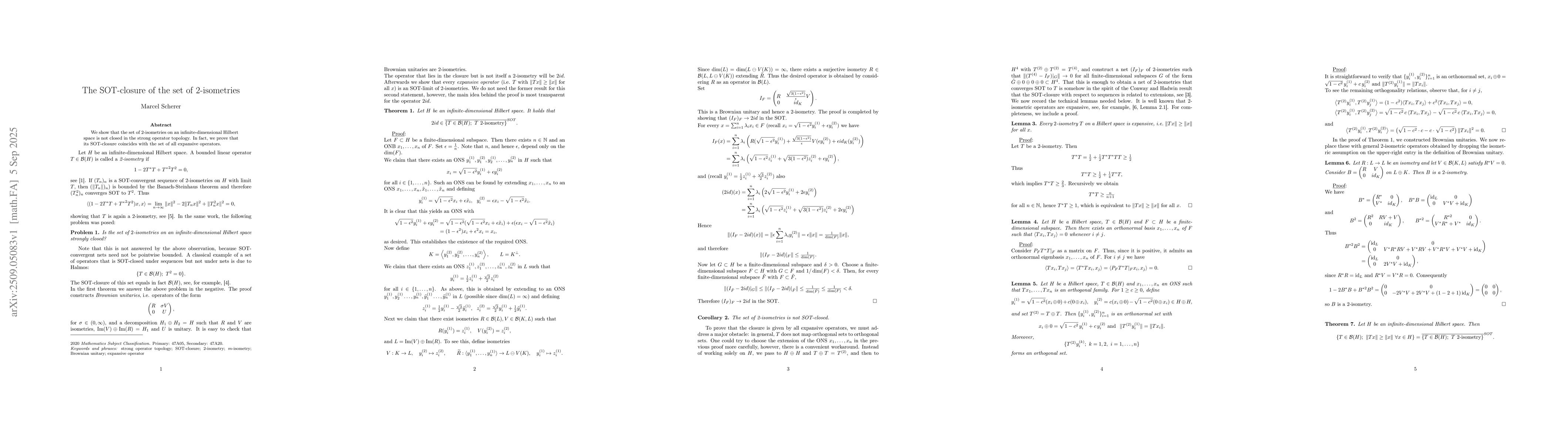 Thumbnail for The SOT-closure of the set of 2-isometries