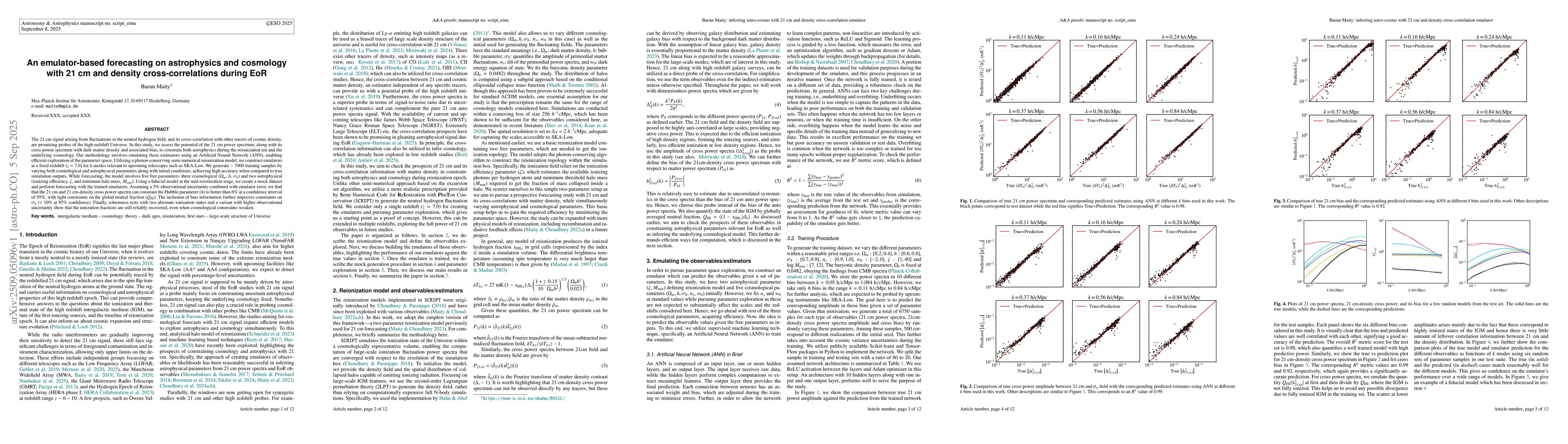 Thumbnail for An emulator-based forecasting on astrophysics and cosmology with 21 cm
  and density cross-correlations during EoR