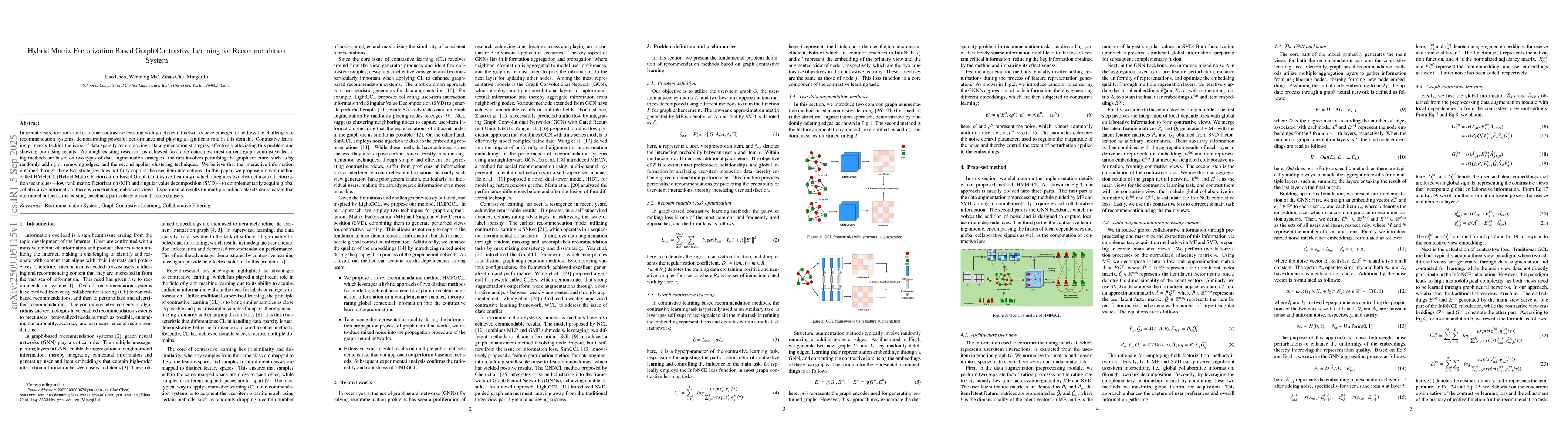 Thumbnail for Hybrid Matrix Factorization Based Graph Contrastive Learning for
  Recommendation System