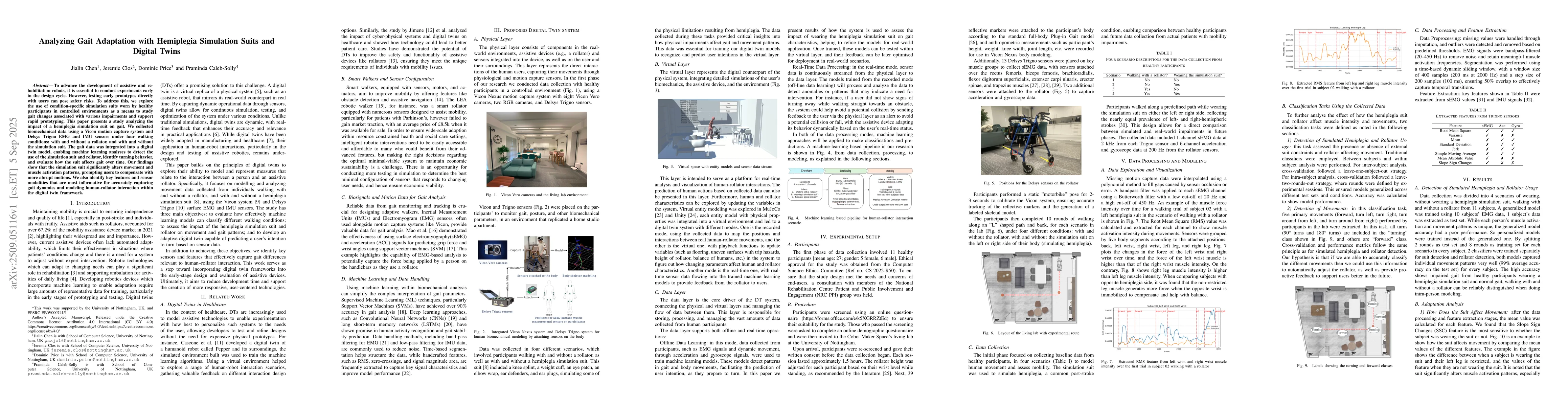 Thumbnail for Analyzing Gait Adaptation with Hemiplegia Simulation Suits and Digital
  Twins
