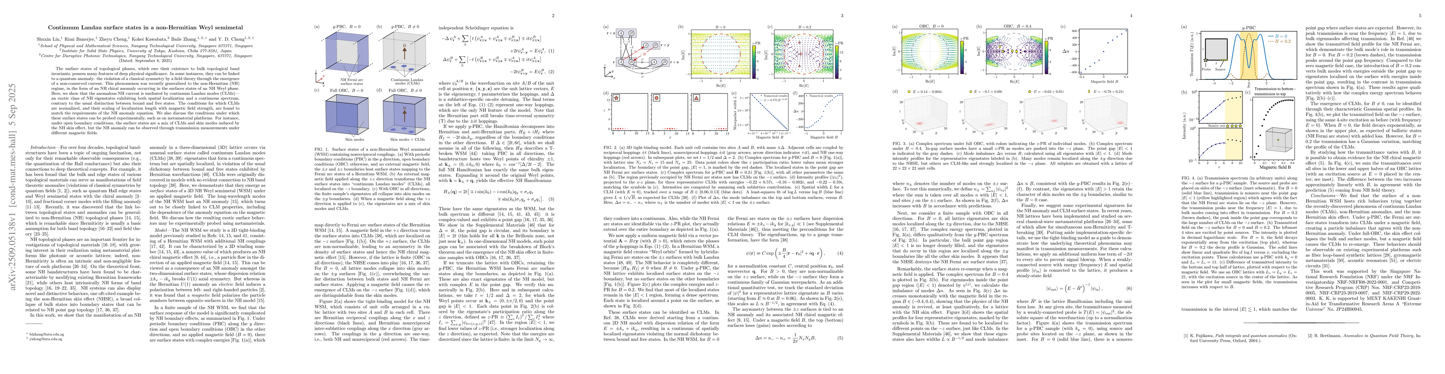 Thumbnail for Continuum Landau surface states in a non-Hermitian Weyl semimetal