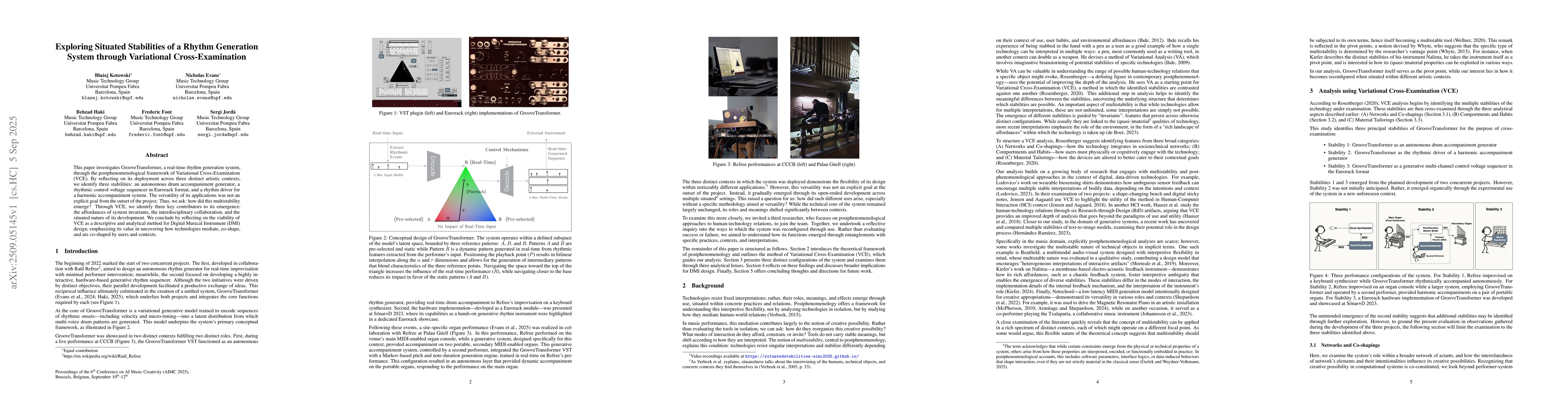 Thumbnail for Exploring Situated Stabilities of a Rhythm Generation System through
  Variational Cross-Examination