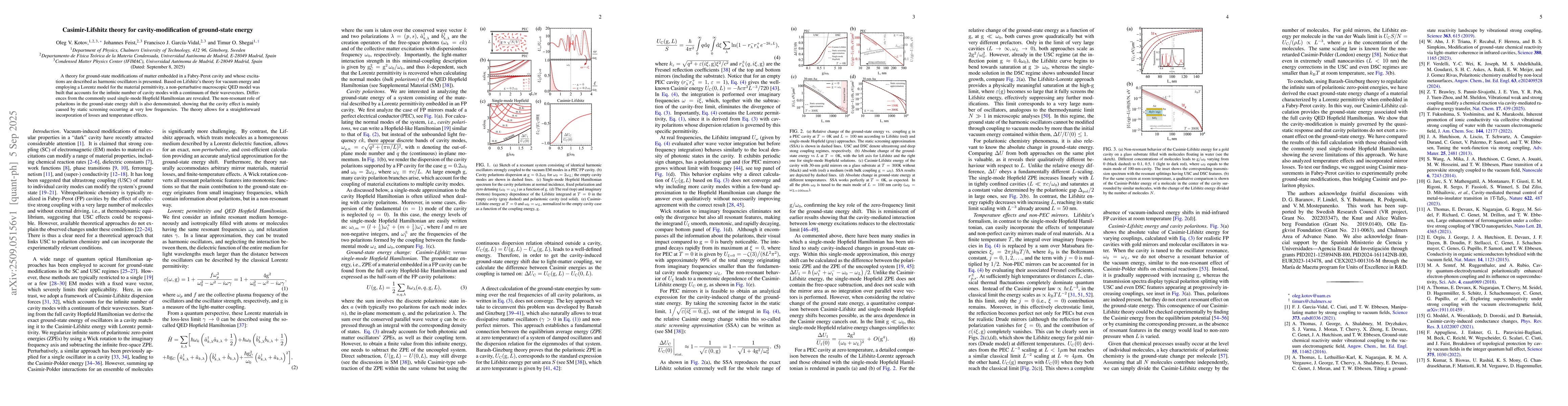 Thumbnail for Casimir-Lifshitz theory for cavity-modification of ground-state energy