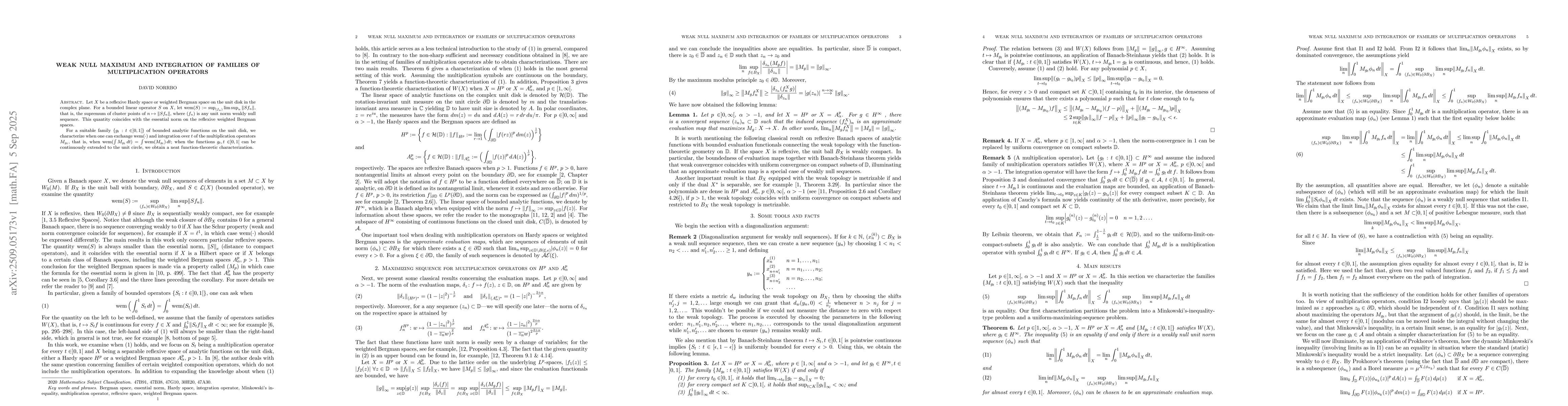 Thumbnail for Weak null maximum and integration of families of multiplication
  operators