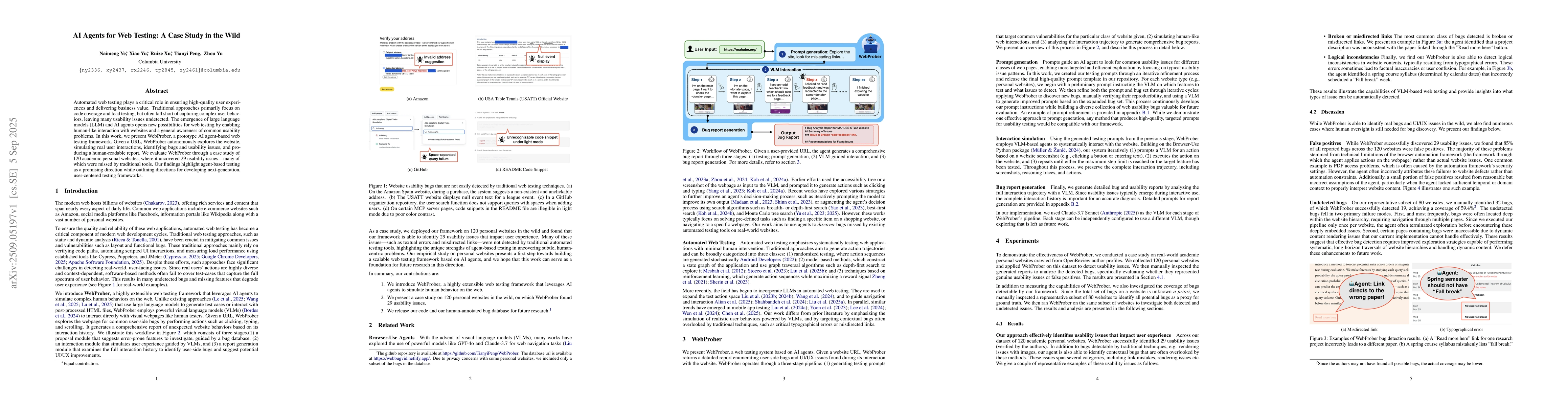 Thumbnail for AI Agents for Web Testing: A Case Study in the Wild
