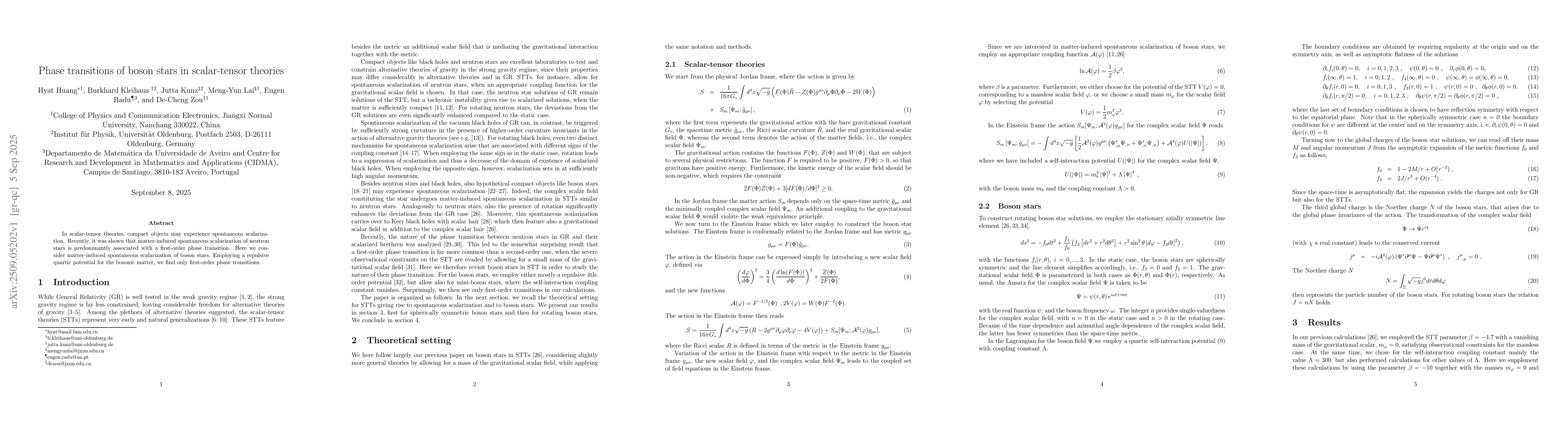 Thumbnail for Phase transitions of boson stars in scalar-tensor theories