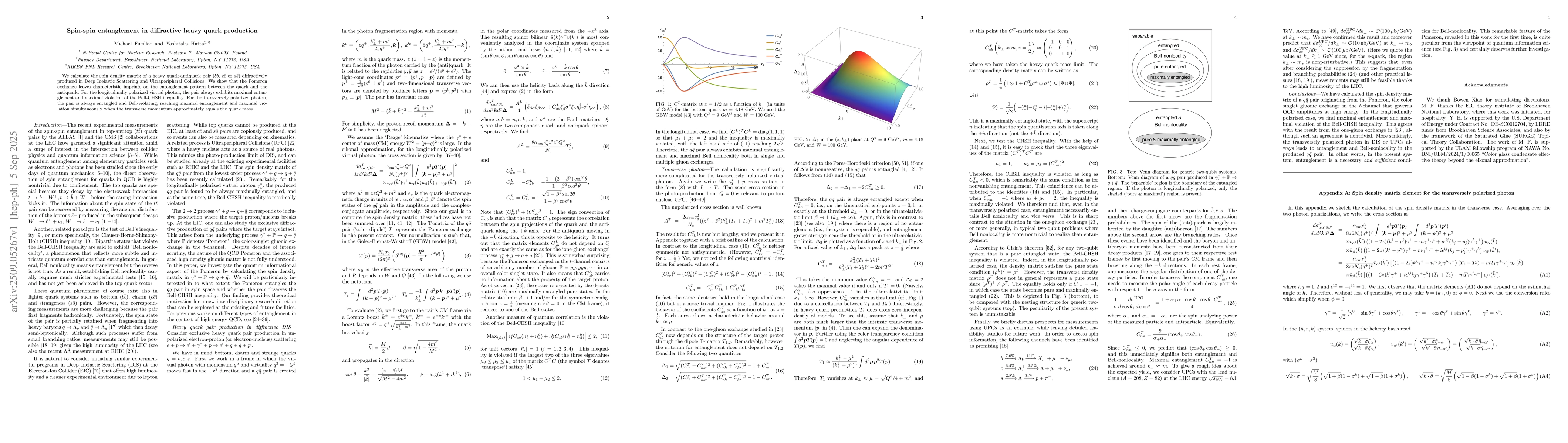 Thumbnail for Spin-spin entanglement in diffractive heavy quark production