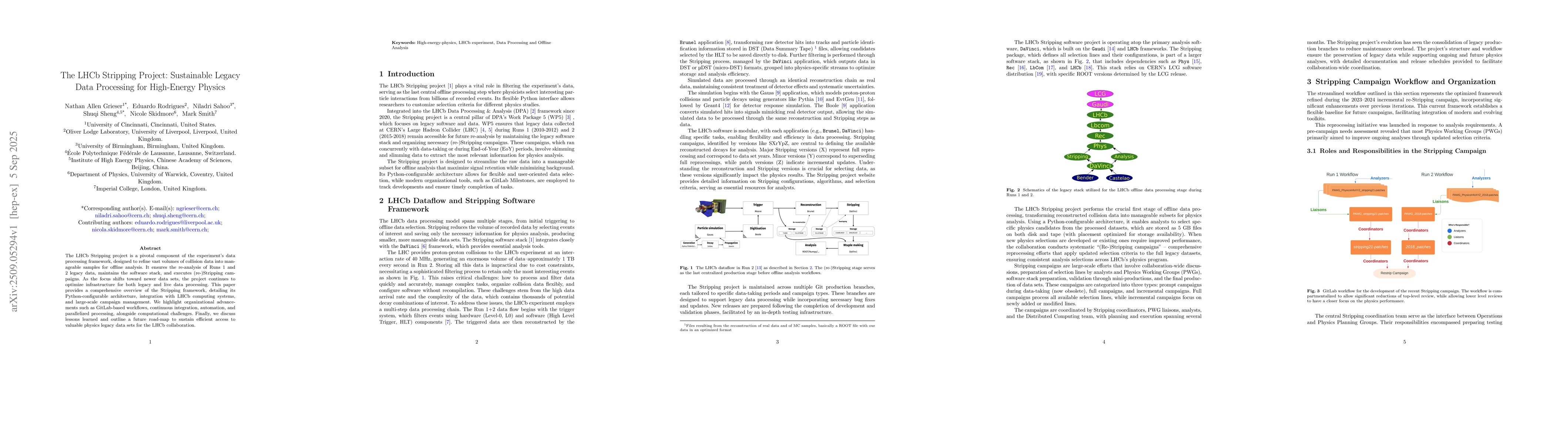 Thumbnail for The LHCb Stripping Project: Sustainable Legacy Data Processing for
  High-Energy Physics