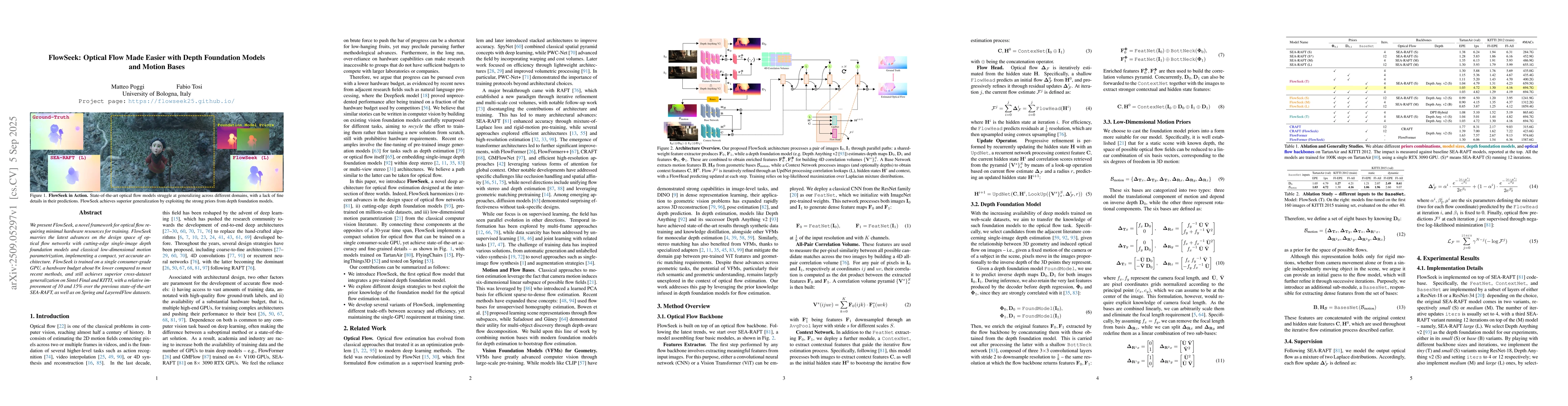 Thumbnail for FlowSeek: Optical Flow Made Easier with Depth Foundation Models and
  Motion Bases